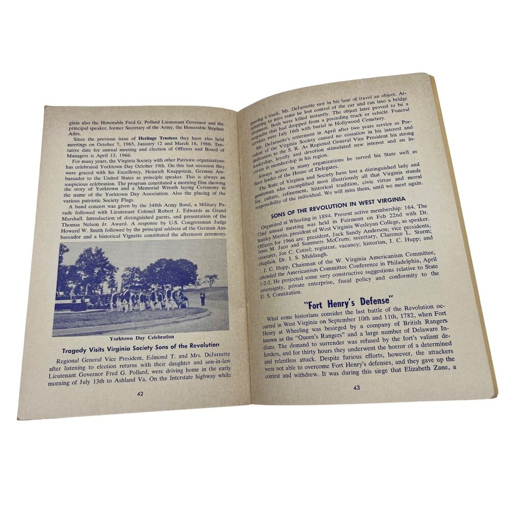 1966 Heritage Trustees Sons of the Revolution Booklet Tennessee Provenance - Picture 7 of 8